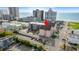 Coastal complex from above showcasing colorful buildings, parking, and a prime location near the beach at 2710 S Ocean Blvd. # 407-A, Myrtle Beach, SC 29577