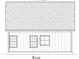 Rear exterior elevation blueprint showing the back of the home and its windows at 275 Zion Rd., Galivants Ferry, SC 29544