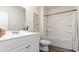 Well-lit bathroom featuring a white vanity with chrome fixtures and a shower-tub combination at 5163 Yellowstone Dr., Conway, SC 29526