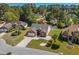 Aerial shot showcasing property's landscaping and location within a charming neighborhood at 615 Woodbine Ct., Myrtle Beach, SC 29579