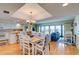 Open-concept kitchen, dining, and living room featuring ocean views at 647 Norris Dr., Pawleys Island, SC 29585