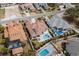 Aerial view of the neighborhood showcases well-manicured lawns, pools, and close proximity to neighbors at 9109 Sanremo Ln., Myrtle Beach, SC 29579