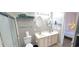 Bathroom featuring double sinks, a toilet, and a glass enclosed shower at 1100 Commons Blvd. # 606, Myrtle Beach, SC 29572