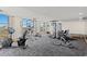 Spacious gym with free weights and exercise bikes overlooking the city at 201 S Ocean Blvd. # 1812, Myrtle Beach, SC 29577