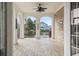 The brick patio has an outdoor ceiling fan and water views at 1312 Ashboro Ct., Myrtle Beach, SC 29579