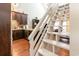 Cozy kitchen and stairs featuring stainless steel appliances, wood cabinets, and butcher block countertops at 1860 Auburn Ln. # 19E, Surfside Beach, SC 29575