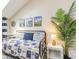 Inviting loft area with coastal decor and a comfortable bed at 1860 Auburn Ln. # 19E, Surfside Beach, SC 29575