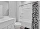 Clean bathroom with a tub and shower combination and a white vanity at 4105 Da Vinci Dr., Myrtle Beach, SC 29579