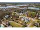 Aerial view of residential area with homes near waterway and marina at 4387 Landing Rd., Little River, SC 29566
