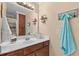 Bathroom featuring modern fixtures, a white countertop, and stylish decorations at 4387 Landing Rd., Little River, SC 29566