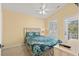 Cozy bedroom with cathedral ceiling leading to a private outdoor deck at 6001 - 1125 S Kings Hwy., Myrtle Beach, SC 29575