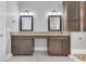 Bright bathroom featuring double vanities, modern fixtures, and plenty of storage space at 653 Whispering Pines Ct., Murrells Inlet, SC 29576