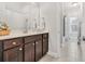 Bathroom with vanity, granite countertop, and a shower at 1478 Suncrest Dr., Myrtle Beach, SC 29577