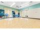 Bright and airy yoga studio with blue balance balls, mats, and storage, perfect for wellness activities at 1478 Suncrest Dr., Myrtle Beach, SC 29577