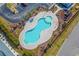 Overhead view of the community swimming pool with ample space and nearby parking at 152 Shenandoah Dr., Murrells Inlet, SC 29576