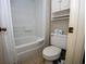 Bright bathroom featuring a shower-tub combo and updated fixtures at 1501 South Ocean Blvd. # 738, Myrtle Beach, SC 29577