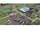 Aerial view of a community pool, club house, tennis and play areas at 231 Broughton Dr., Myrtle Beach, SC 29579