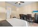 This bedroom features ample desk space and neutral walls at 2790 Howard Ave. # D, Myrtle Beach, SC 29577
