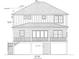 Blueprint sketch of rear house elevation with detailed roof and window specifications at 428 Vista Dr., Murrells Inlet, SC 29576