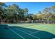 A well-maintained green tennis court with lush trees as a backdrop, perfect for outdoor recreation at 601 Hillside Dr. N # 2305, North Myrtle Beach, SC 29582