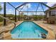 The backyard pool features a ladder and turtle statues near the water at 90 Carolina Crossing Blvd., Little River, SC 29566