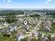 Beautiful aerial view of a neighborhood, showing the ocean and inter coastal waterway in the background at 1101 Bronwyn Circle, North Myrtle Beach, SC 29582