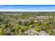 Expansive aerial view of a vibrant neighborhood with tree-lined streets under a clear blue sky at 1213 Oak St., Conway, SC 29526