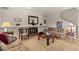 Living room features a decorative fireplace, neutral paint, and carpet at 1213 Oak St., Conway, SC 29526
