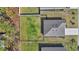 Aerial view showcasing a home with fenced backyard and mature trees at 156 Teddy Bear Circle, Conway, SC 29526
