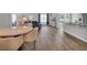 Bright living space featuring hardwood floors, modern furnishings, and sliding glass doors to the outside at 156 Teddy Bear Circle, Conway, SC 29526