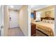 Inviting bedroom and hallway with clean design, plush bedding, and closet at 1604 N Ocean Blvd. # 904, Myrtle Beach, SC 29577