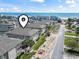 Aerial view of condo community on the beach, showing nearby road construction and parking at 1801 N Ocean Blvd. # O-4, North Myrtle Beach, SC 29582