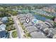 Aerial view of location, including a nearby golf course, pool, and road construction in residential area at 1801 N Ocean Blvd. # O-4, North Myrtle Beach, SC 29582