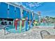 A colorful waterpark area with sprinklers, a submarine, and other water play features at 2311 S Ocean Blvd. # 144, Myrtle Beach, SC 29577