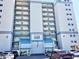 Exterior shot of condo building offering multiple balconies and ocean views at 2507 S Ocean Blvd., North Myrtle Beach, SC 29582