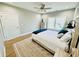 Comfortable bedroom with natural light, stylish decor, and a modern ceiling fan at 2604 Willow St., North Myrtle Beach, SC 29582