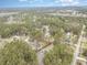 Expansive aerial view of a neighborhood featuring mature trees and well-maintained homes under a partly cloudy sky at 480 N Boundaryline Dr. Nw, Calabash, NC 28467
