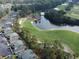 Scenic aerial view of condo community near a golf course with a pond at 524 Pinehurst Ln. # 19D, Pawleys Island, SC 29585