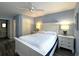 This bedroom features a queen bed, ceiling fan, and matching nightstands with lamps at 524 Pinehurst Ln. # 19D, Pawleys Island, SC 29585