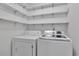 Modern laundry room featuring new appliances and functional shelving, perfect for organization at 5525 Springs Ave., Myrtle Beach, SC 29577