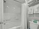 Clean bathroom with a shower/tub combination and fresh white towels at 6804 N Ocean Blvd. # 1127, Myrtle Beach, SC 29572