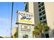 Monterey Bay Suites sign highlighting indoor pools, spa, and lazy river amenities at 6804 N Ocean Blvd. # 1127, Myrtle Beach, SC 29572