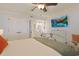 Bedroom with a queen bed, a television and access to the bathroom at 741 Retreat Beach Circle # B-1-F, Pawleys Island, SC 29585