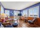 Inviting living room with wood floors, blue walls, and ocean view at 9540 Shore Dr. # 3-H, Myrtle Beach, SC 29572