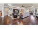 Comfortable living room featuring recessed lighting, neutral paint, hardwood floors and comfortable furnishings at 152 Creek Harbour Circle, Murrells Inlet, SC 29576