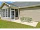 View of the house from the backyard featuring a screened in porch and patio at 270 Moulton Dr., Longs, SC 29568