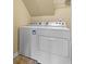 Efficient laundry room with white, front-loading washer and dryer unit for easy and accessible chore management at 270 Moulton Dr., Longs, SC 29568