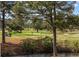 Scenic view of a lush green golf course with golfers, mature trees, and a tranquil pond at 4771 Wild Iris Dr. # 204, Myrtle Beach, SC 29577