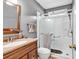 Bathroom featuring a glass shower, stylish vanity, and modern fixtures at 4738 Southern Trail, Myrtle Beach, SC 29579