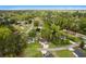 Panoramic aerial view showcasing the community's serene wooded setting at 503 Alston St., Conway, SC 29527